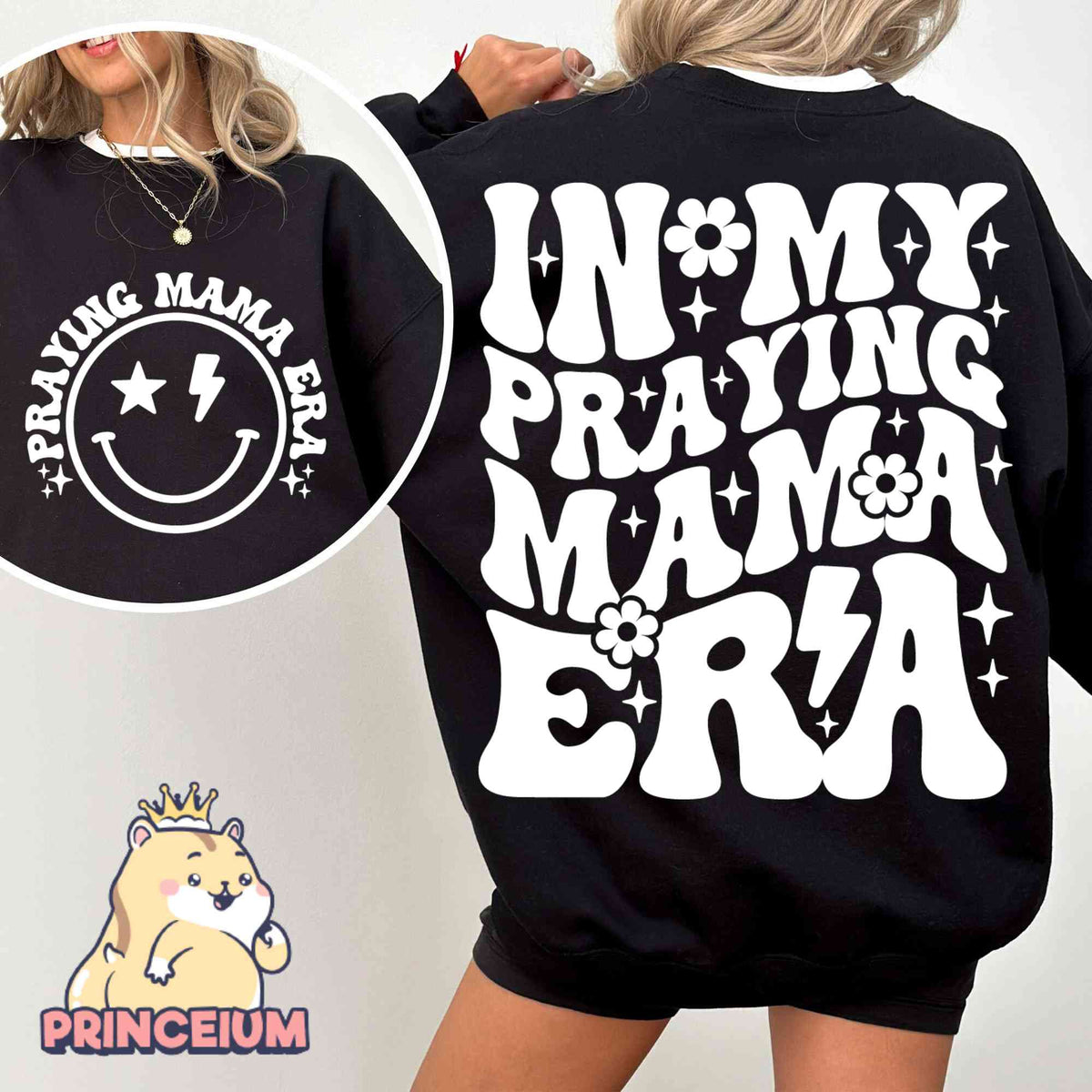 In My Praying Mama Era Bundle, In My Mama Era Shirt Png, Praying Mama Png, Retro Wavy Design, Christian Mom, Easter Mom Gift for New Mom