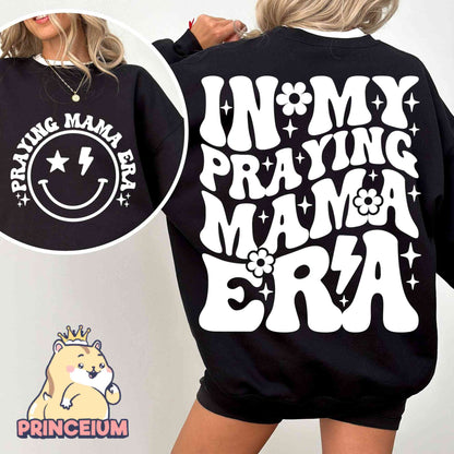 In My Praying Mama Era Bundle, In My Mama Era Shirt Png, Praying Mama Png, Retro Wavy Design, Christian Mom, Easter Mom Gift for New Mom