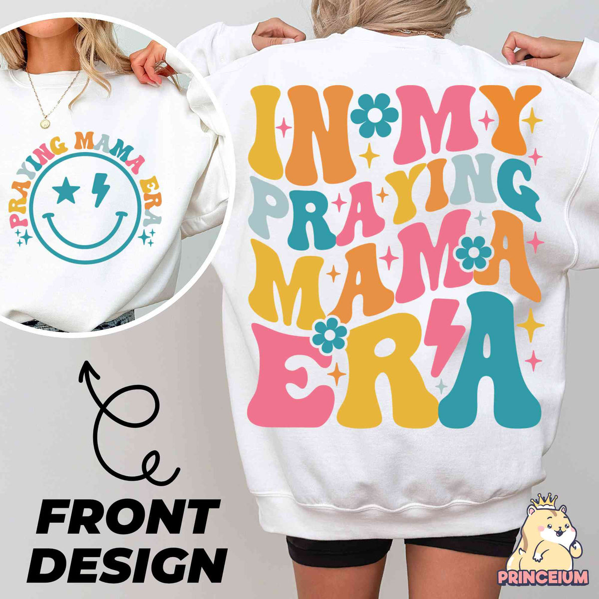 In My Praying Mama Era Bundle, In My Mama Era Shirt Png, Praying Mama Png, Retro Wavy Design, Christian Mom, Easter Mom Gift for New Mom