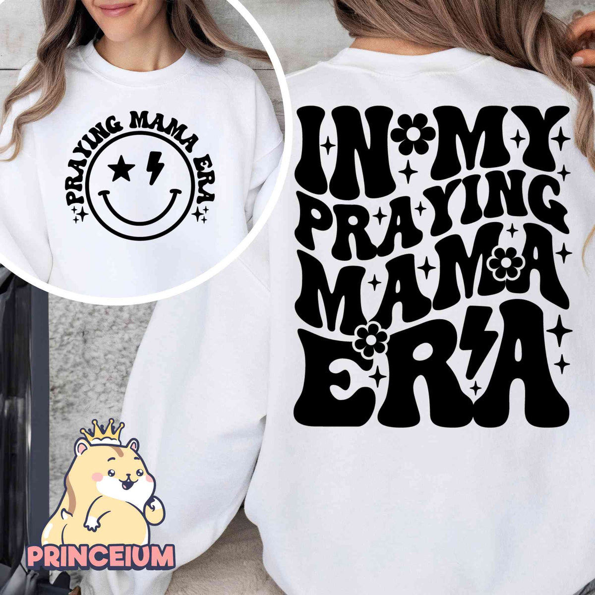 In My Praying Mama Era Bundle, In My Mama Era Shirt Png, Praying Mama Png, Retro Wavy Design, Christian Mom, Easter Mom Gift for New Mom