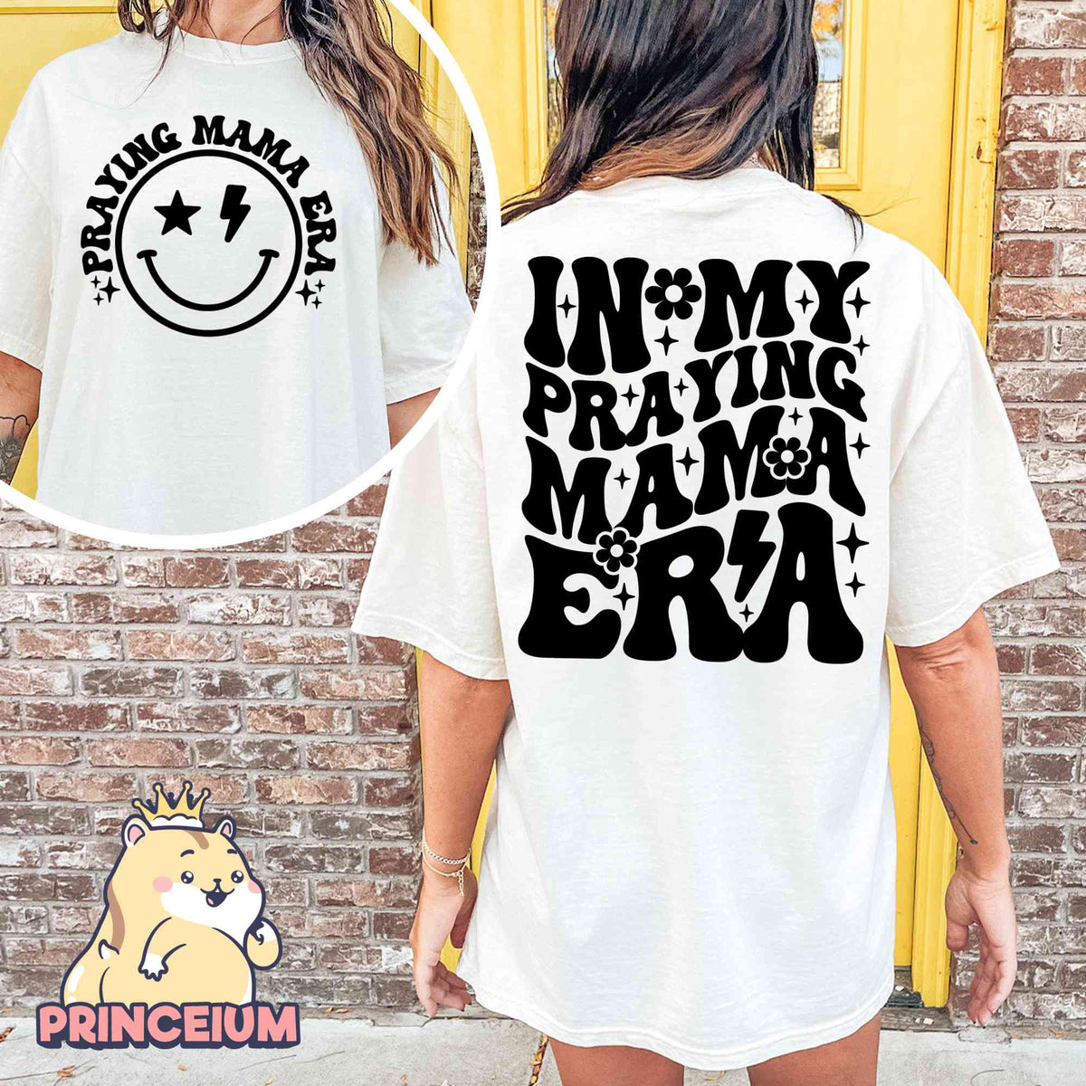 In My Praying Mama Era Bundle, In My Mama Era Shirt Png, Praying Mama Png, Retro Wavy Design, Christian Mom, Easter Mom Gift for New Mom
