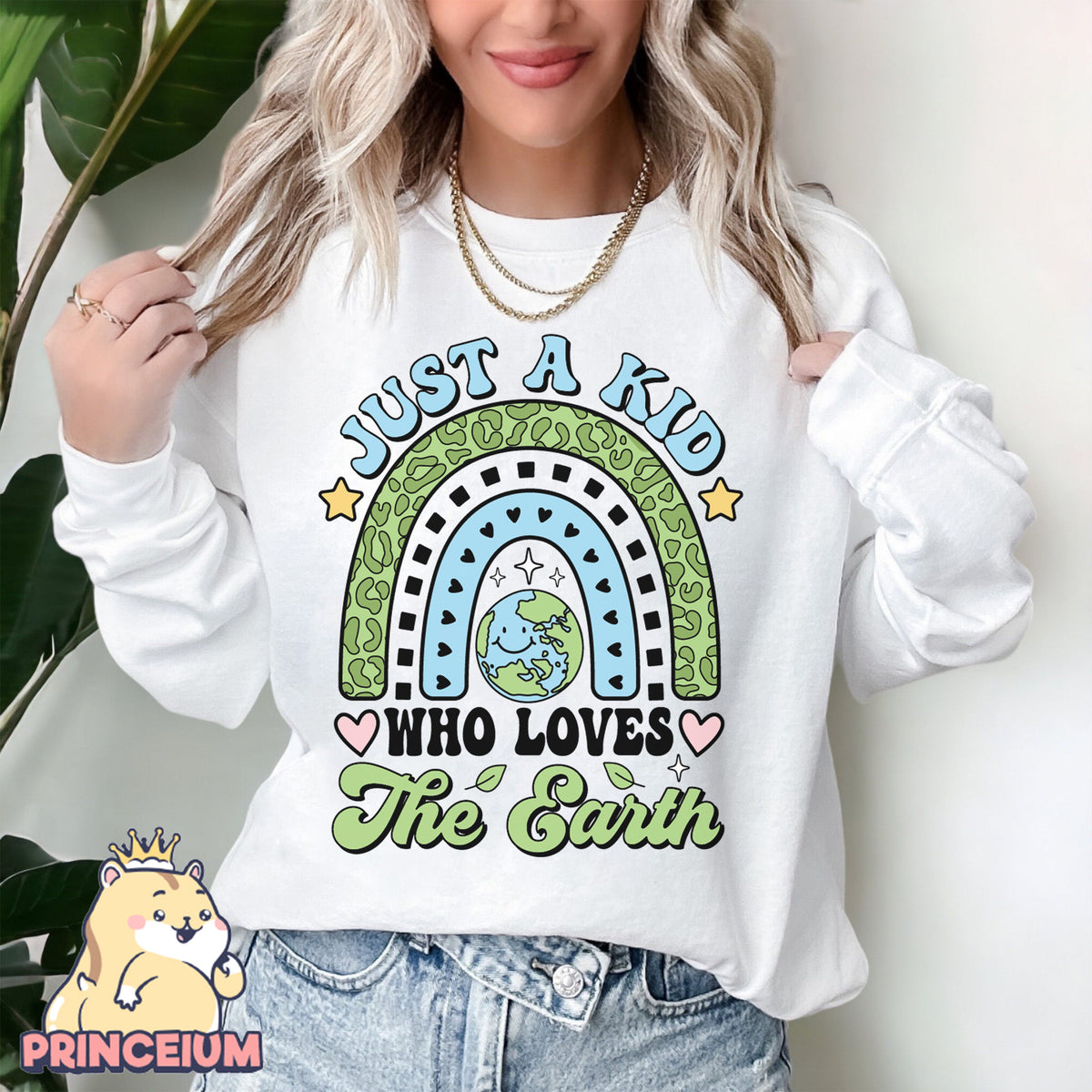 Just a kid who Love the Earth Png, Earth Day Png, Earth Sublimation, Save Planet Png, Climate Change Png