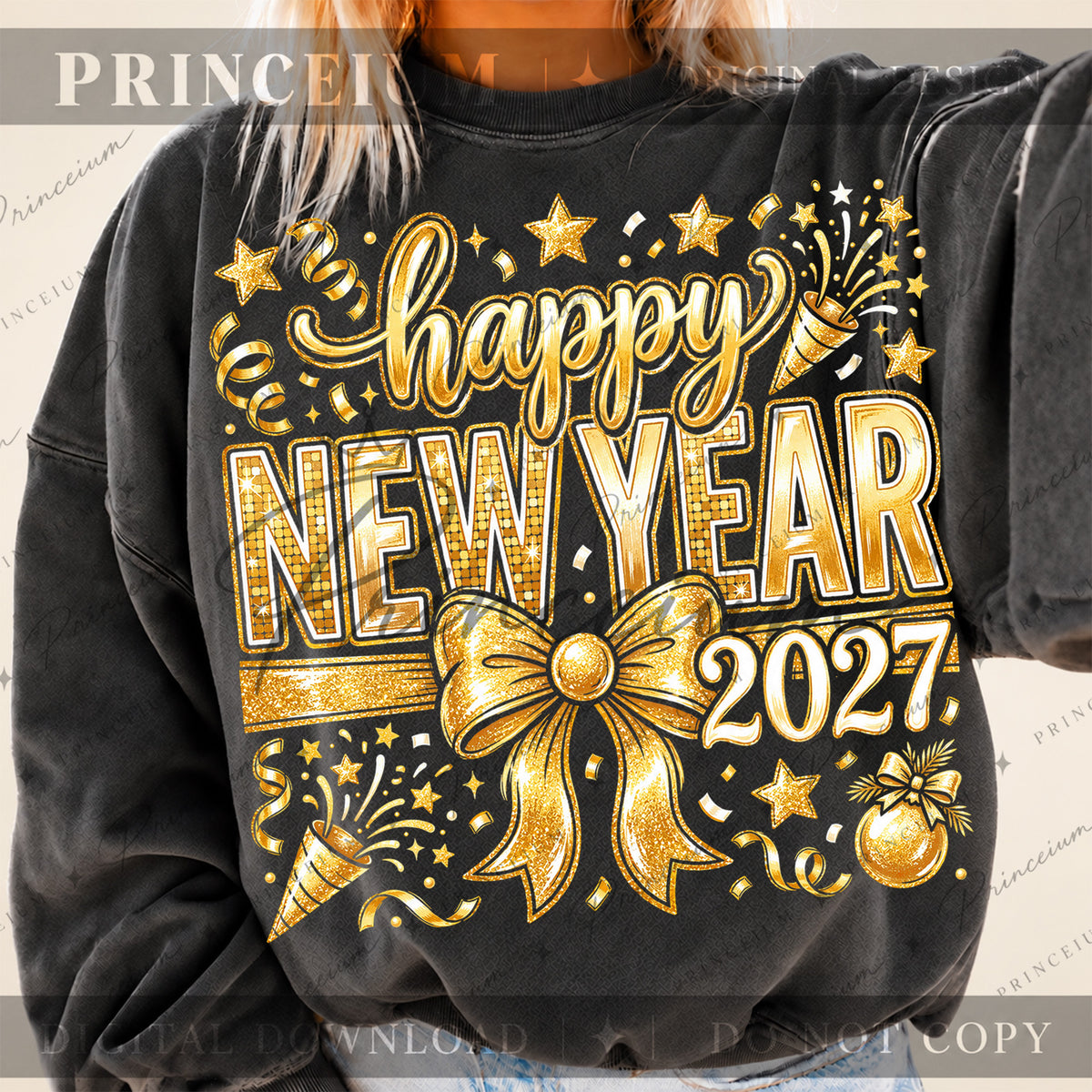 New Year 2027 Bundle Festive Disco Ball & Bow Designs