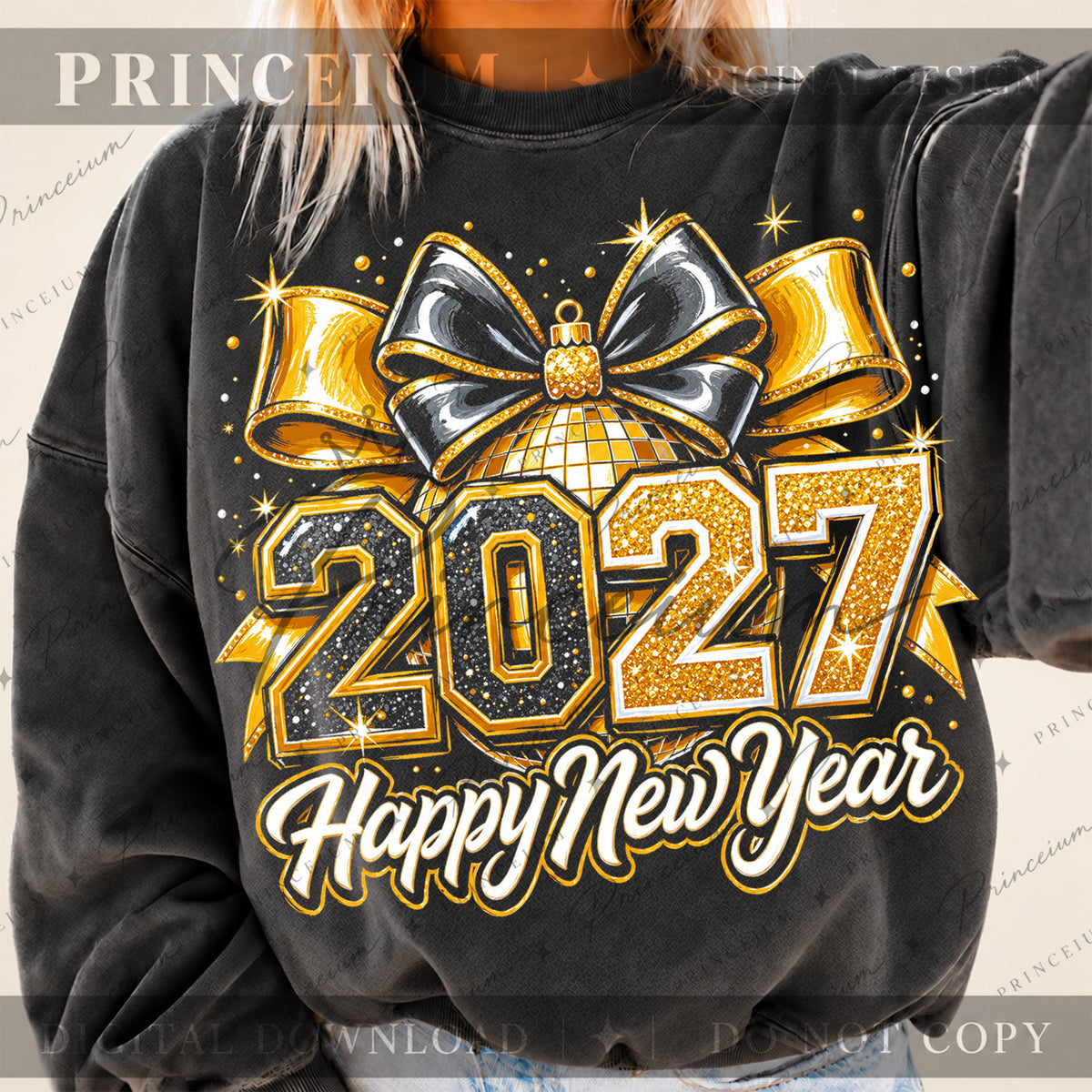 New Year 2027 Bundle Festive Disco Ball & Bow Designs