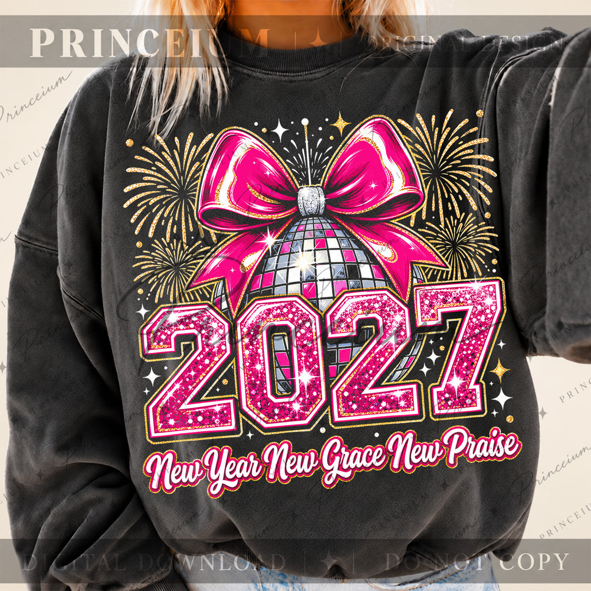 New Year 2027 Bundle Festive Disco Ball & Bow Designs