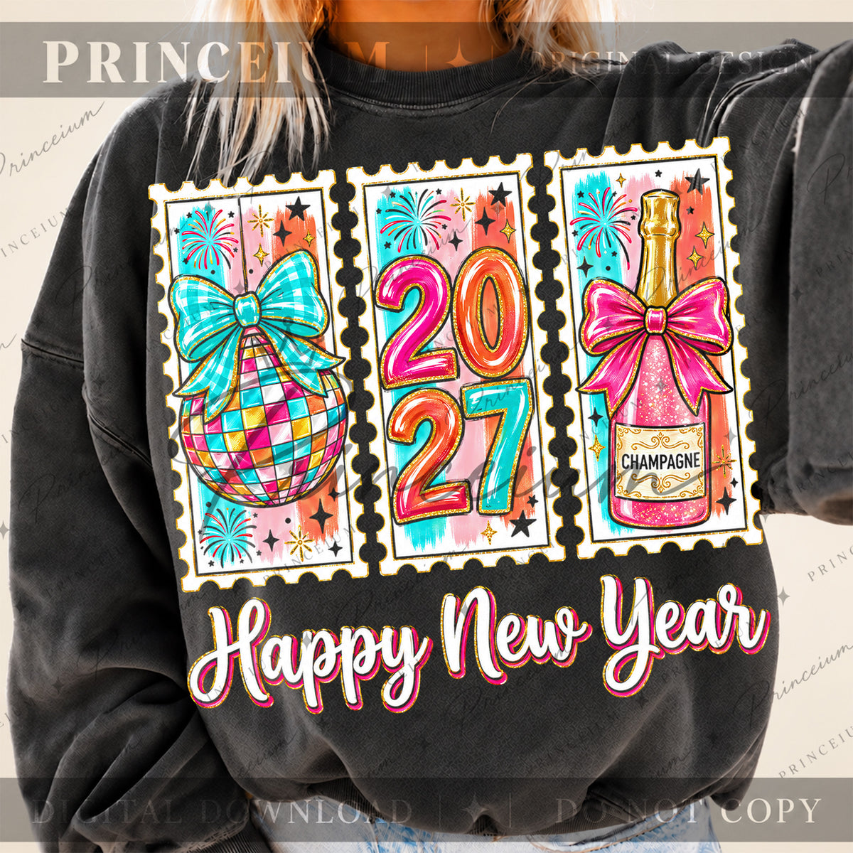 New Year 2027 Bundle Festive Disco Ball & Bow Designs