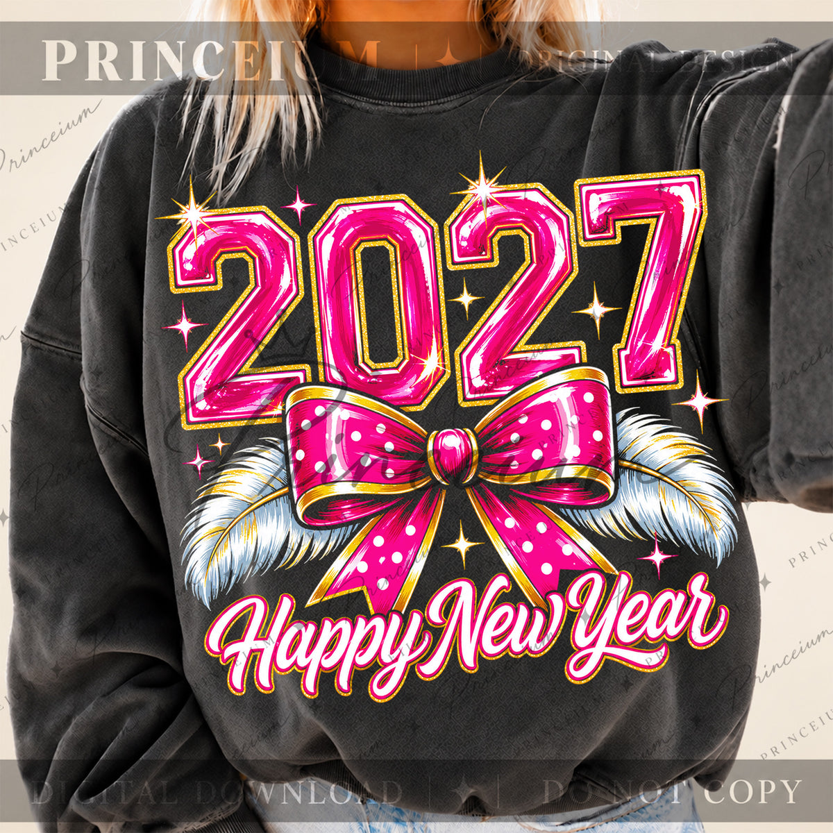 New Year 2027 Bundle Festive Disco Ball & Bow Designs