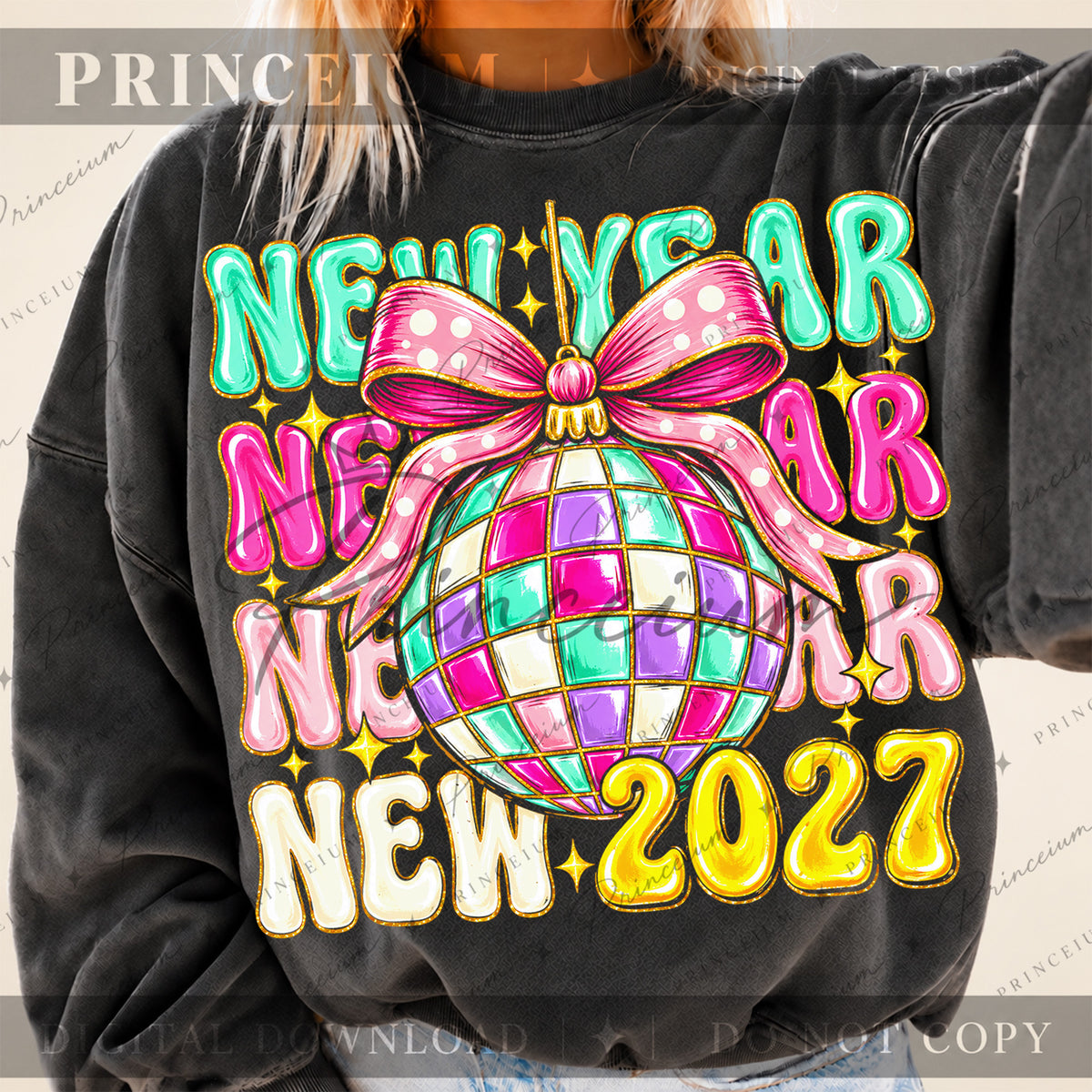 New Year 2027 Bundle Festive Disco Ball & Bow Designs