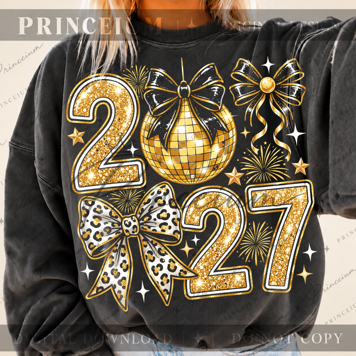 New Year 2027 Bundle Festive Disco Ball & Bow Designs