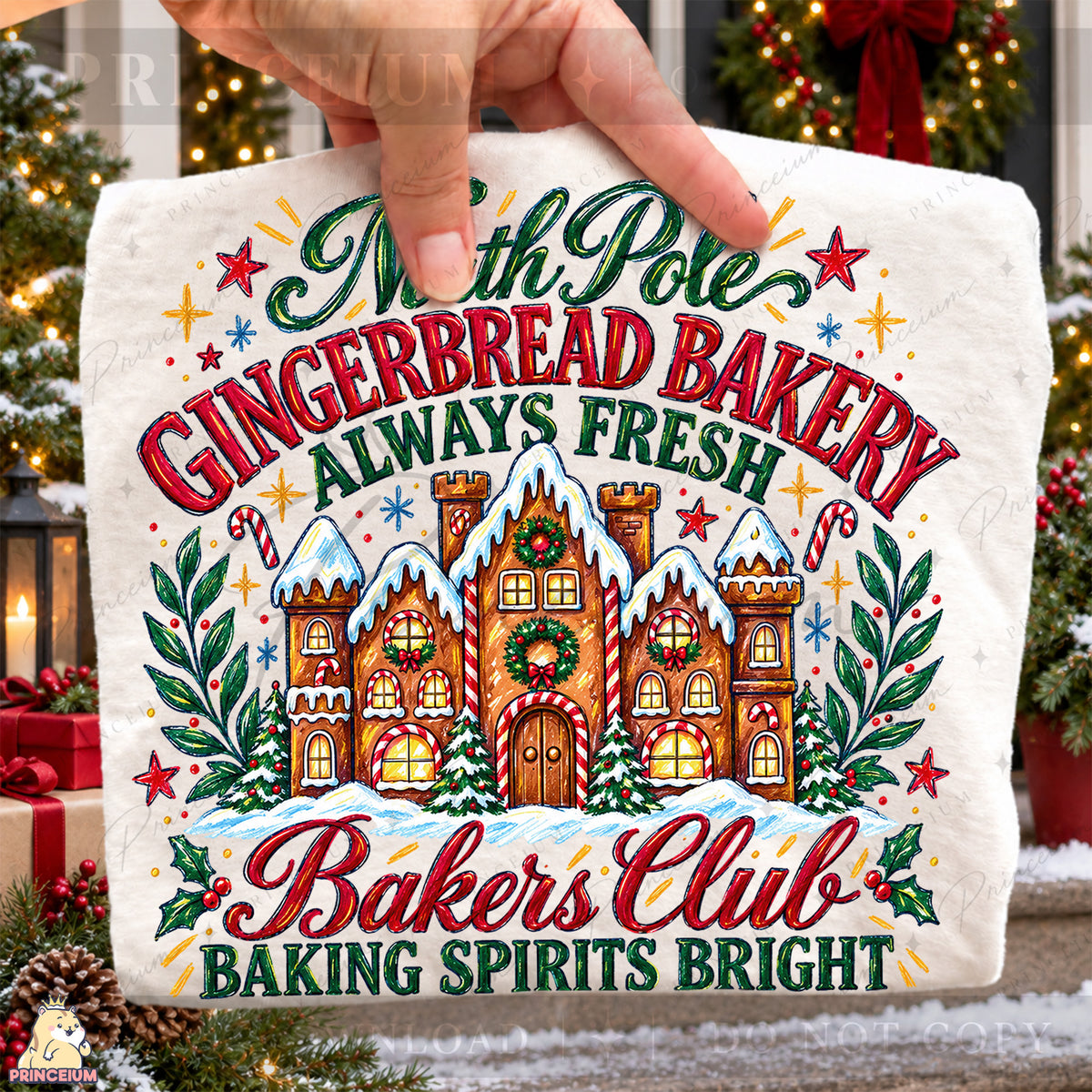 North Pole Gingerbread Bakery Christmas PNG Bakers Club Holiday Design