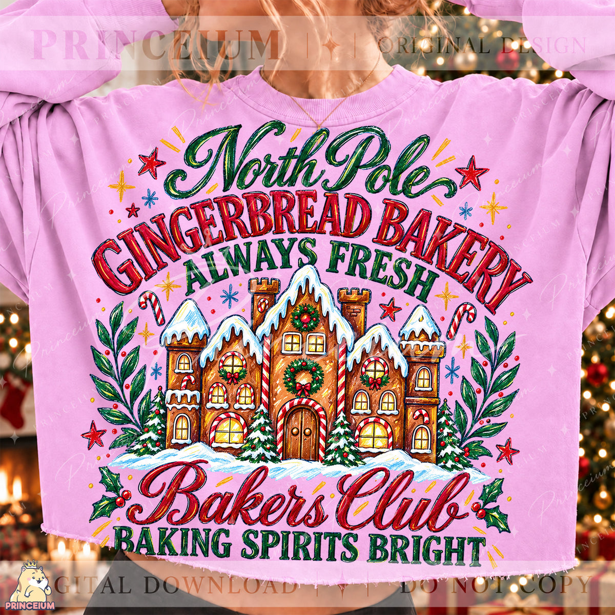 North Pole Gingerbread Bakery Christmas PNG Bakers Club Holiday Design
