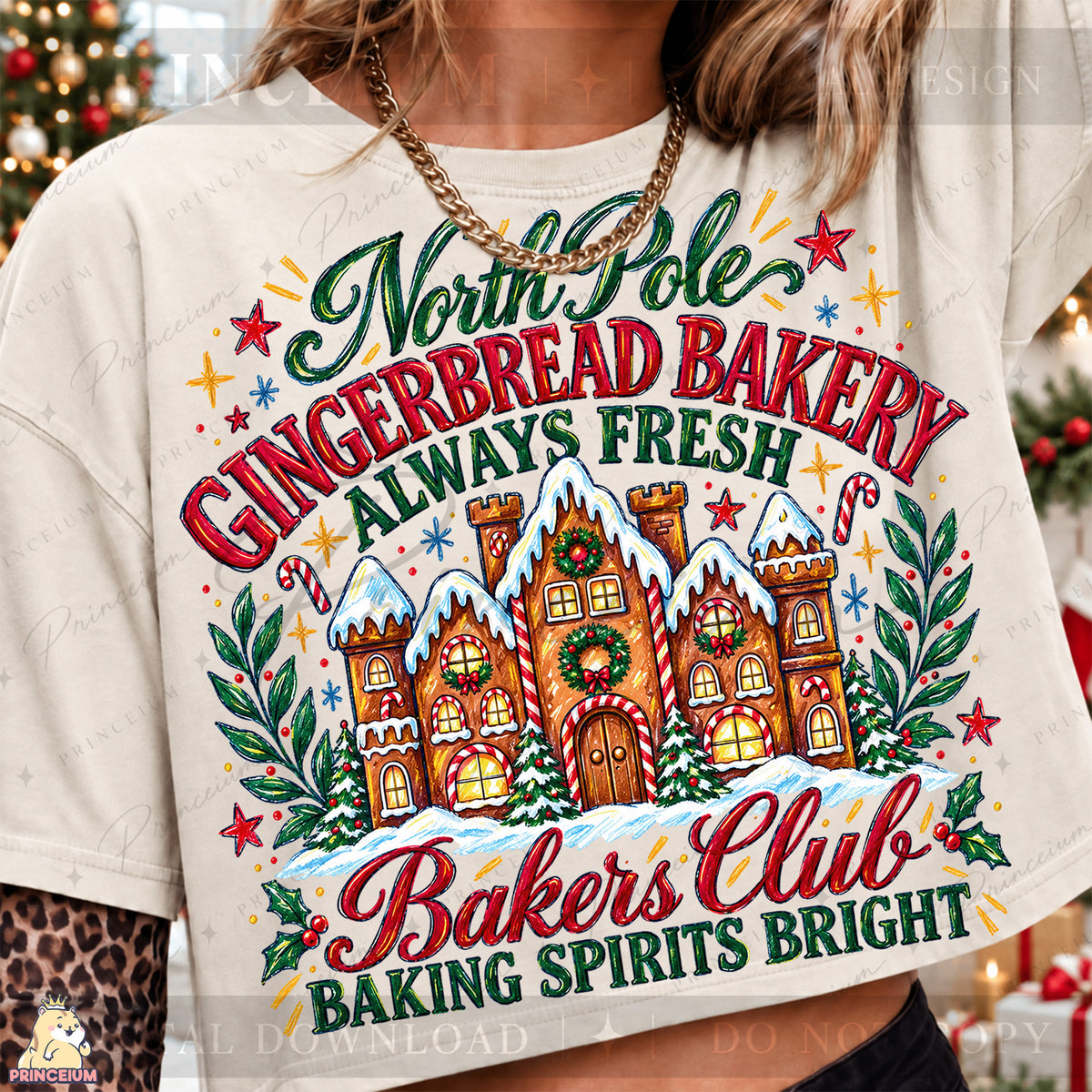 North Pole Gingerbread Bakery Christmas PNG Bakers Club Holiday Design