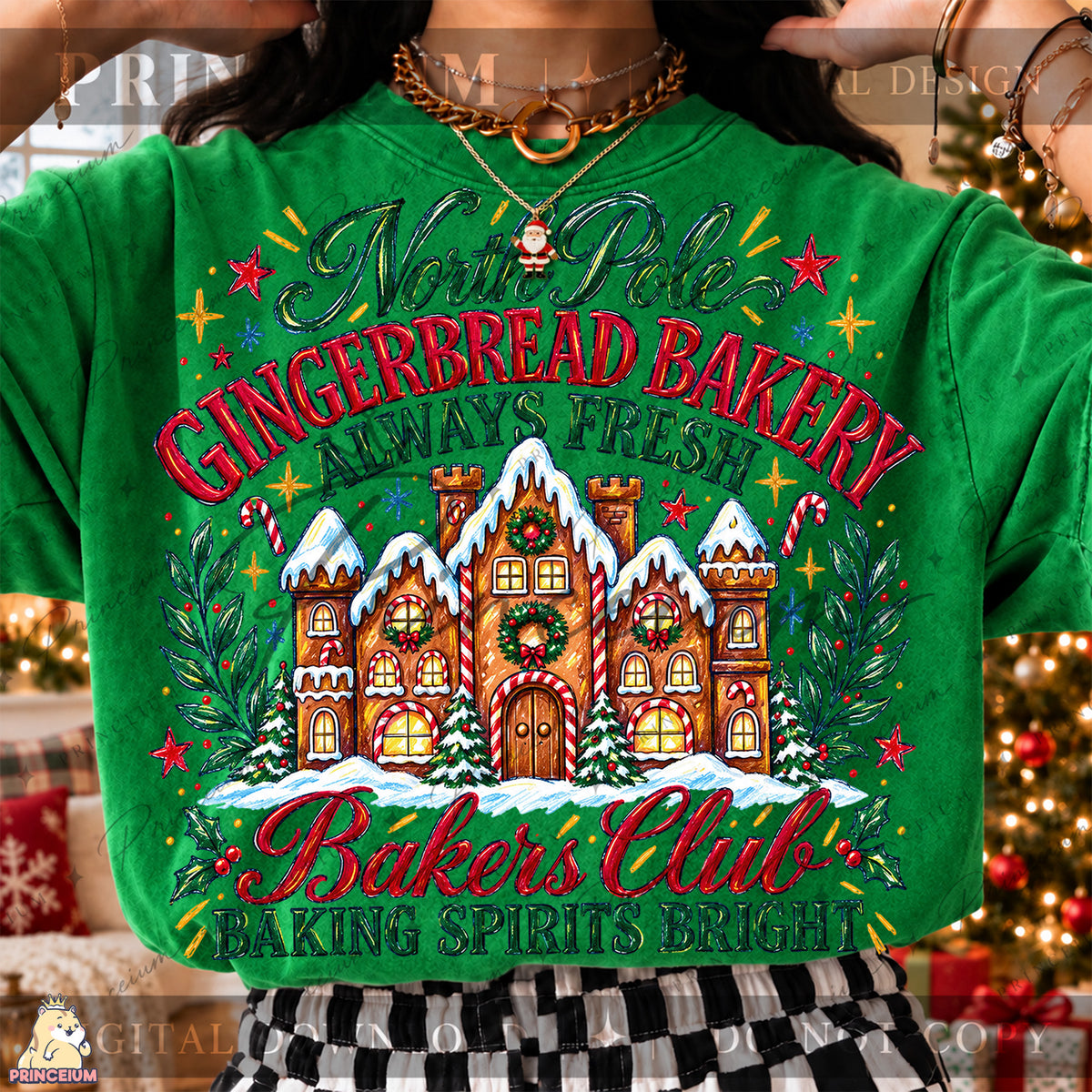 North Pole Gingerbread Bakery Christmas PNG Bakers Club Holiday Design