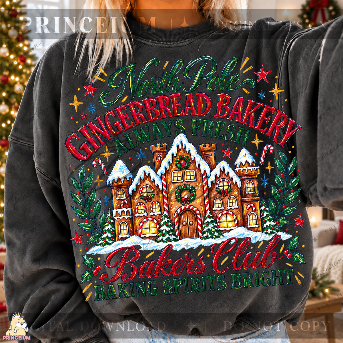 North Pole Gingerbread Bakery Christmas PNG Bakers Club Holiday Design