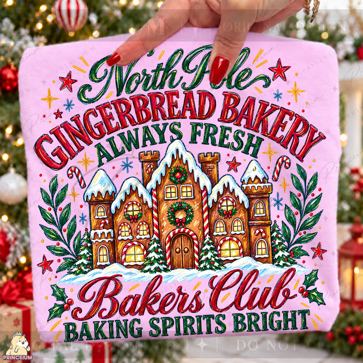 North Pole Gingerbread Bakery Christmas PNG Bakers Club Holiday Design