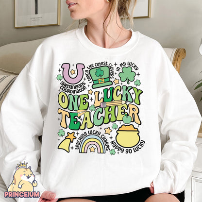 One Lucky Teacher Png, St Patrick Day Png, Lucky Charm Png, Shamrock Shirt Png, St Patty’s Day Png, Lucky Shamrock Digital Download Files