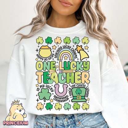 One Lucky Teacher Png, St Patrick Day Png, Lucky Charm Png, Shamrock Shirt Png, St Patty’s Day Png, Lucky Shamrock Digital Download Files