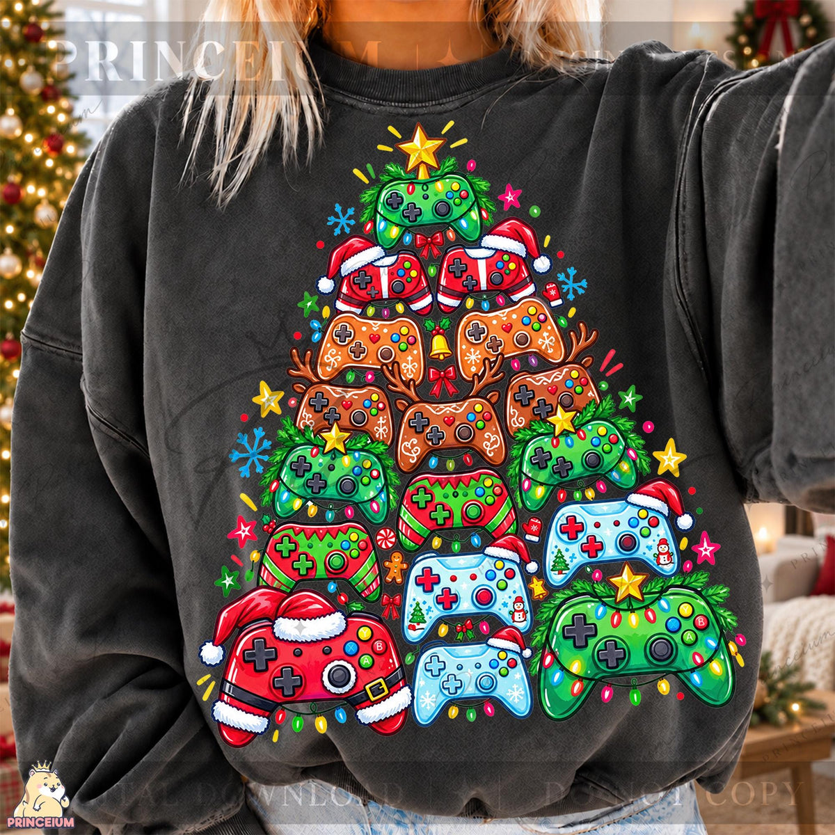 30+ Preppy Christmas PNG Bundle Santa Gingerbread & Bows Festive Holiday Designs