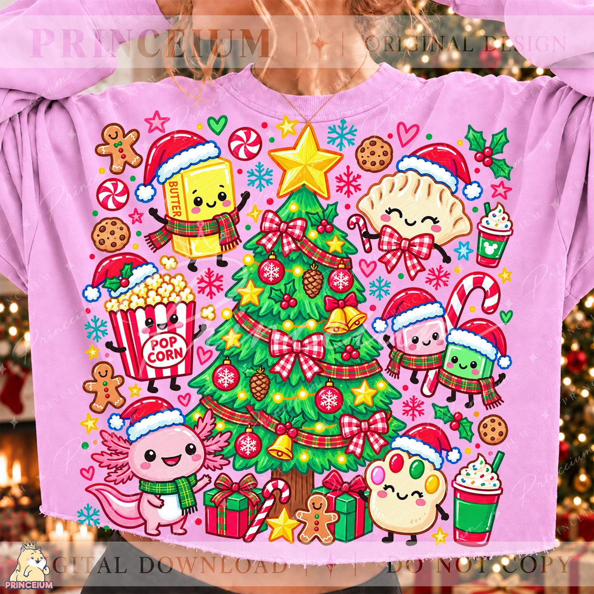 30+ Preppy Christmas PNG Bundle Santa Gingerbread & Bows Festive Holiday Designs