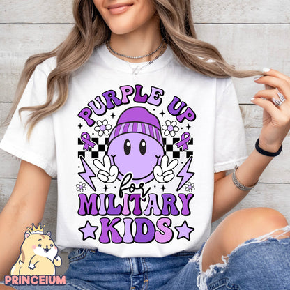 Purple Up for Military Kids Png, Month of the Miliary Child Png, Military Kids, Military Child Awareness