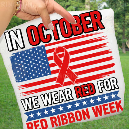 Red Ribbon Week Bundle Png, In October We Wear, Red Ribbon Week Png, Drug-Free, Anti-Drug Svg, Red ribbon Week, Sublimation Designs, Digital