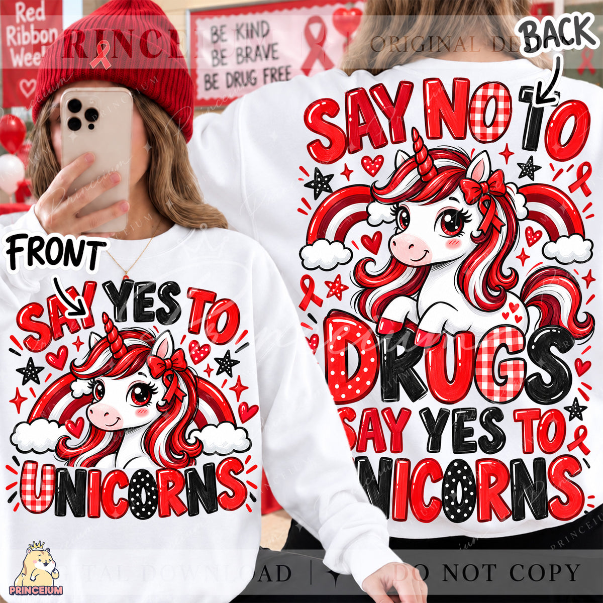 30+ Red Ribbon Week PNG Bundle Drug Free Halloween Designs