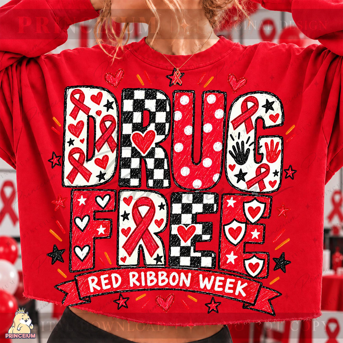 30+ Red Ribbon Week PNG Bundle Drug Free Halloween Designs