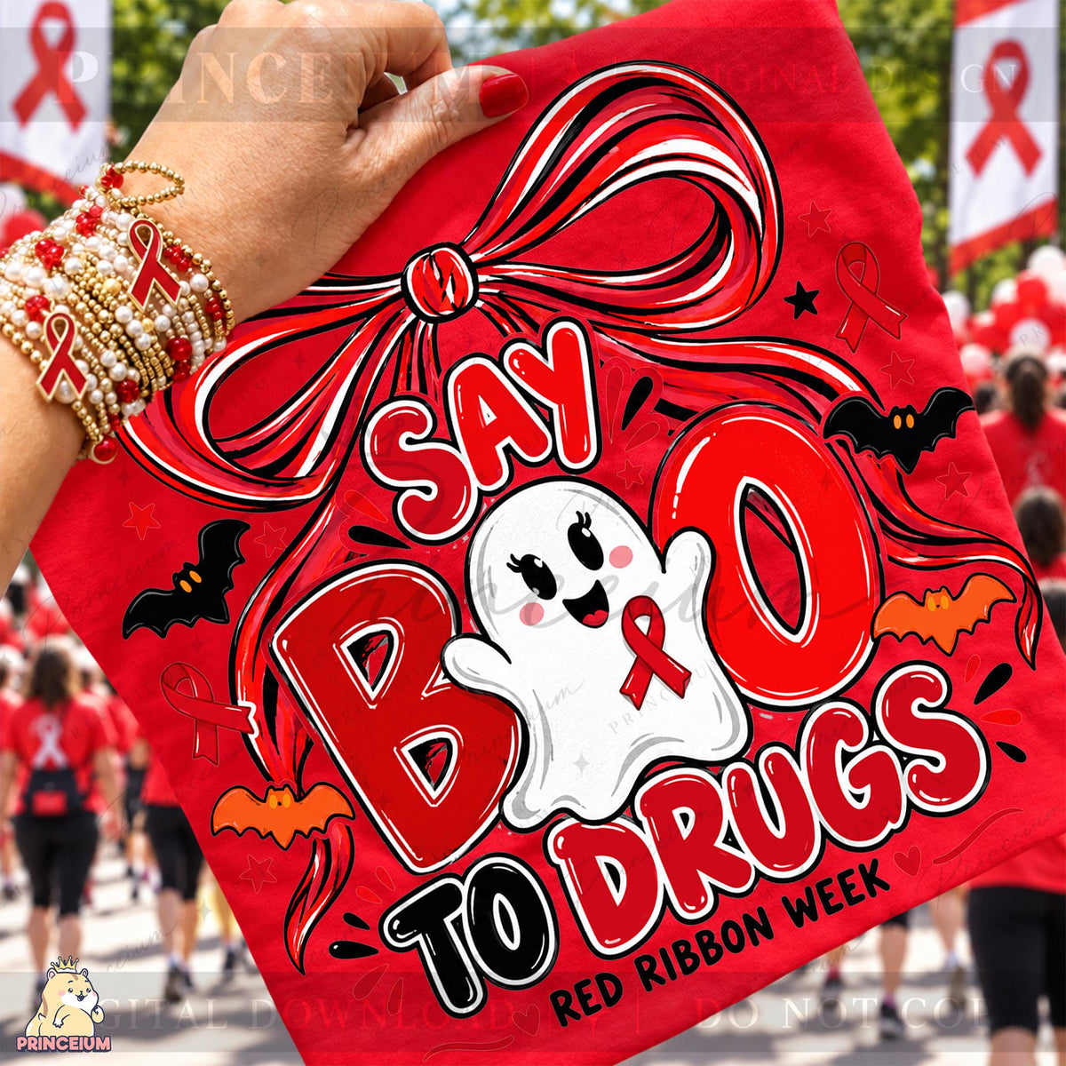30+ Red Ribbon Week PNG Bundle Drug Free Halloween Designs