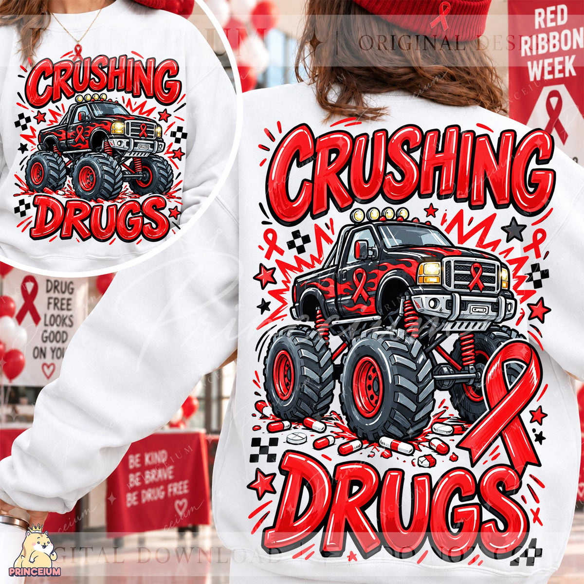 30+ Red Ribbon Week PNG Bundle Drug Free Halloween Designs