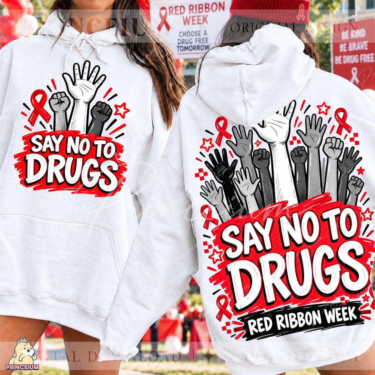 30+ Red Ribbon Week PNG Bundle Drug Free Halloween Designs