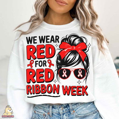 Red Ribbon Week Bundle Png, In October We Wear, Red Ribbon Week Png, Drug-Free, Anti-Drug Svg, Red ribbon Week, Sublimation Designs, Digital