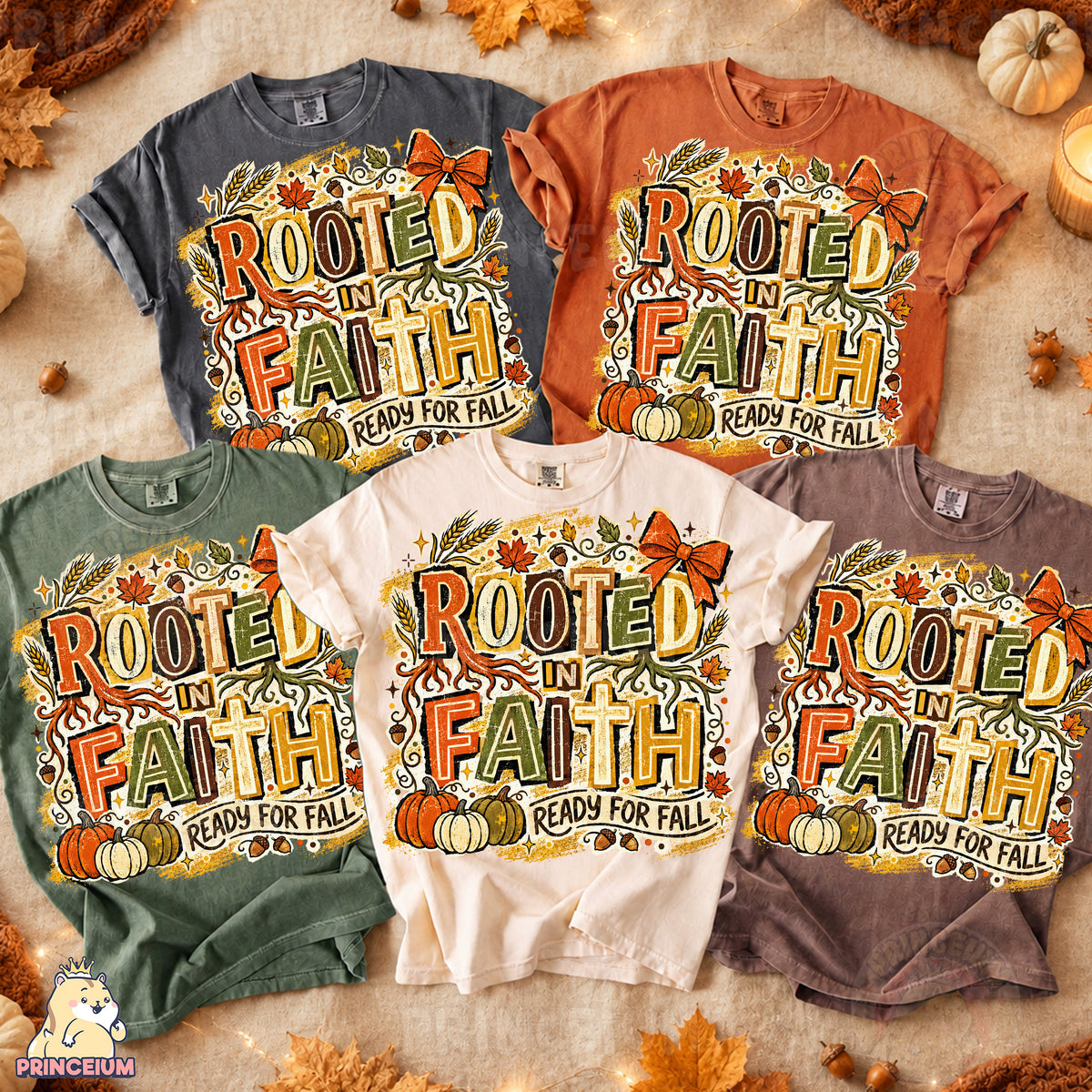 Rooted in Faith Ready for Fall PNG Vintage Christian Autumn Design
