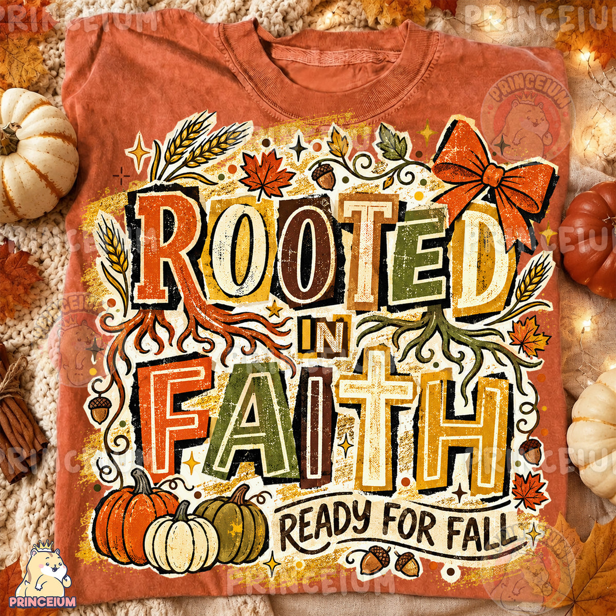 Rooted in Faith Ready for Fall PNG Vintage Christian Autumn Design