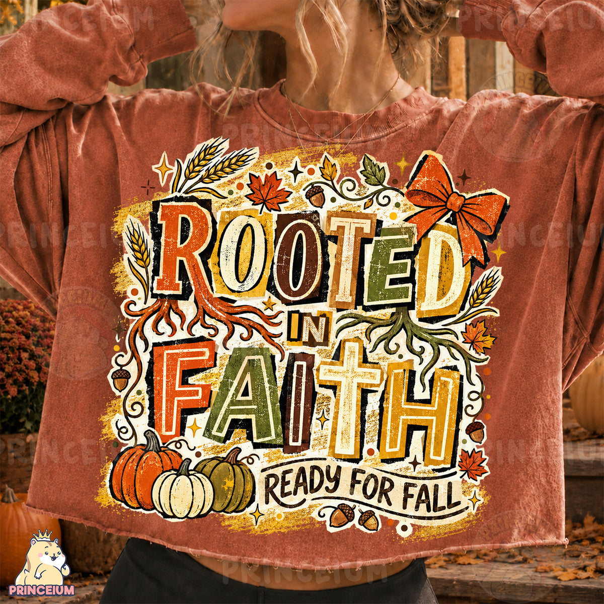 Rooted in Faith Ready for Fall PNG Vintage Christian Autumn Design