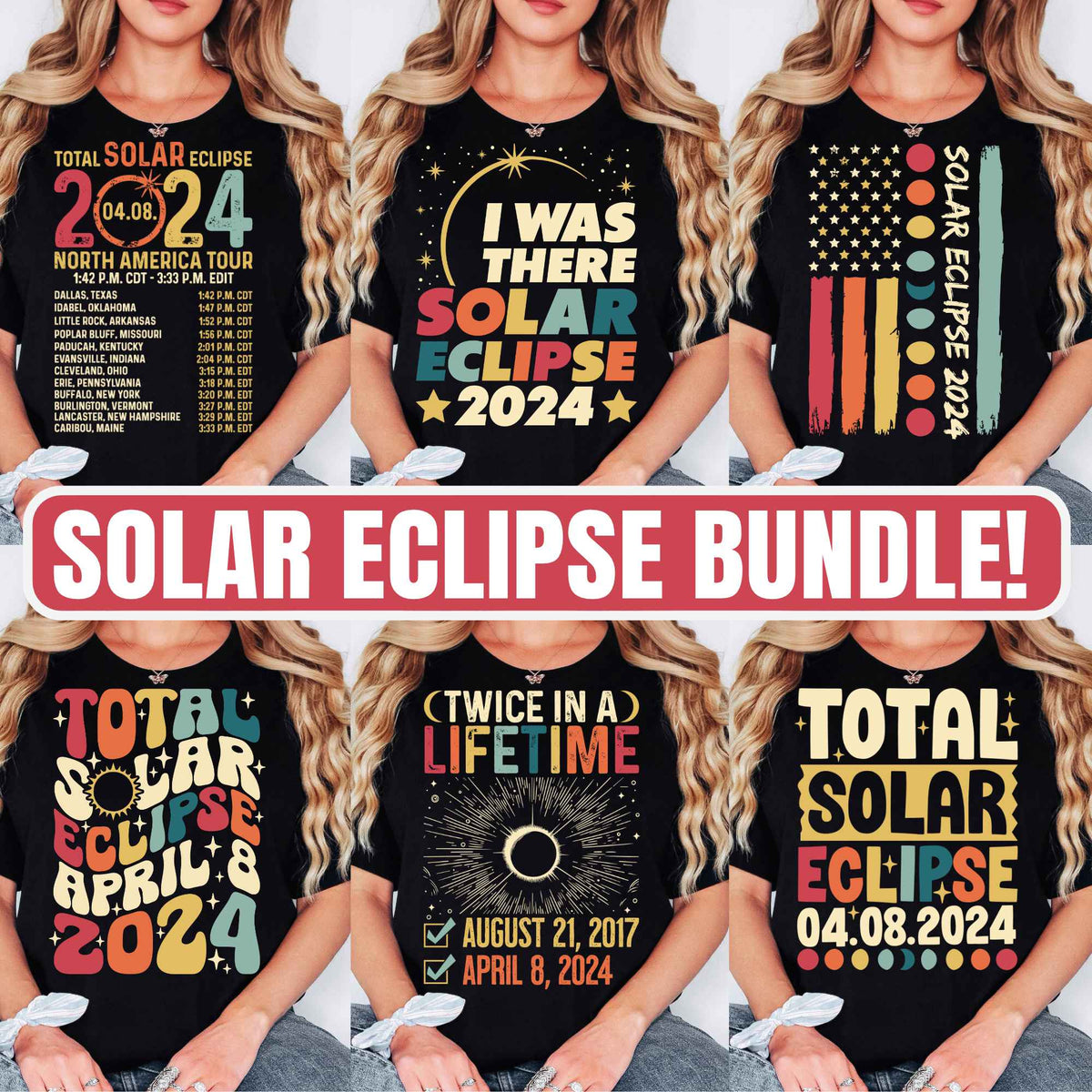 Solar Eclipse 6+ Bundle Png, Solar Eclipse Png, April 8th 2024