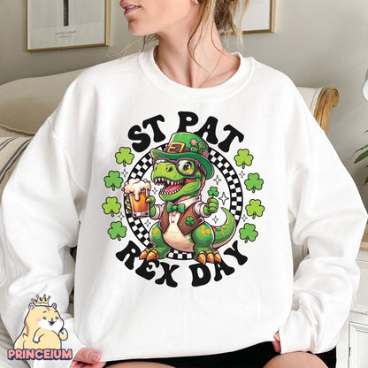 St Patrick Rex Png, Happy St Pat-Rex Day, St Patricks Day Png, Kids Sublimation png, Clover Png, Digital Download Files