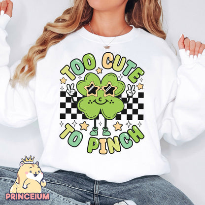 Too Cute To Pinch Png, Boys St Patrick Day Png, Shamrock Png, Retro Clover Png, Happy St Patrick Day, Irish Day, Digital Download Files