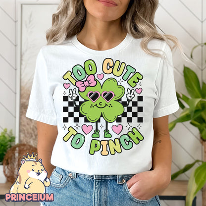 Too Cute To Pinch Png, Girl St Patrick Day Png, Shamrock Png, Retro Clover Png, Happy St Patrick Day, Irish Day, Digital Download Files