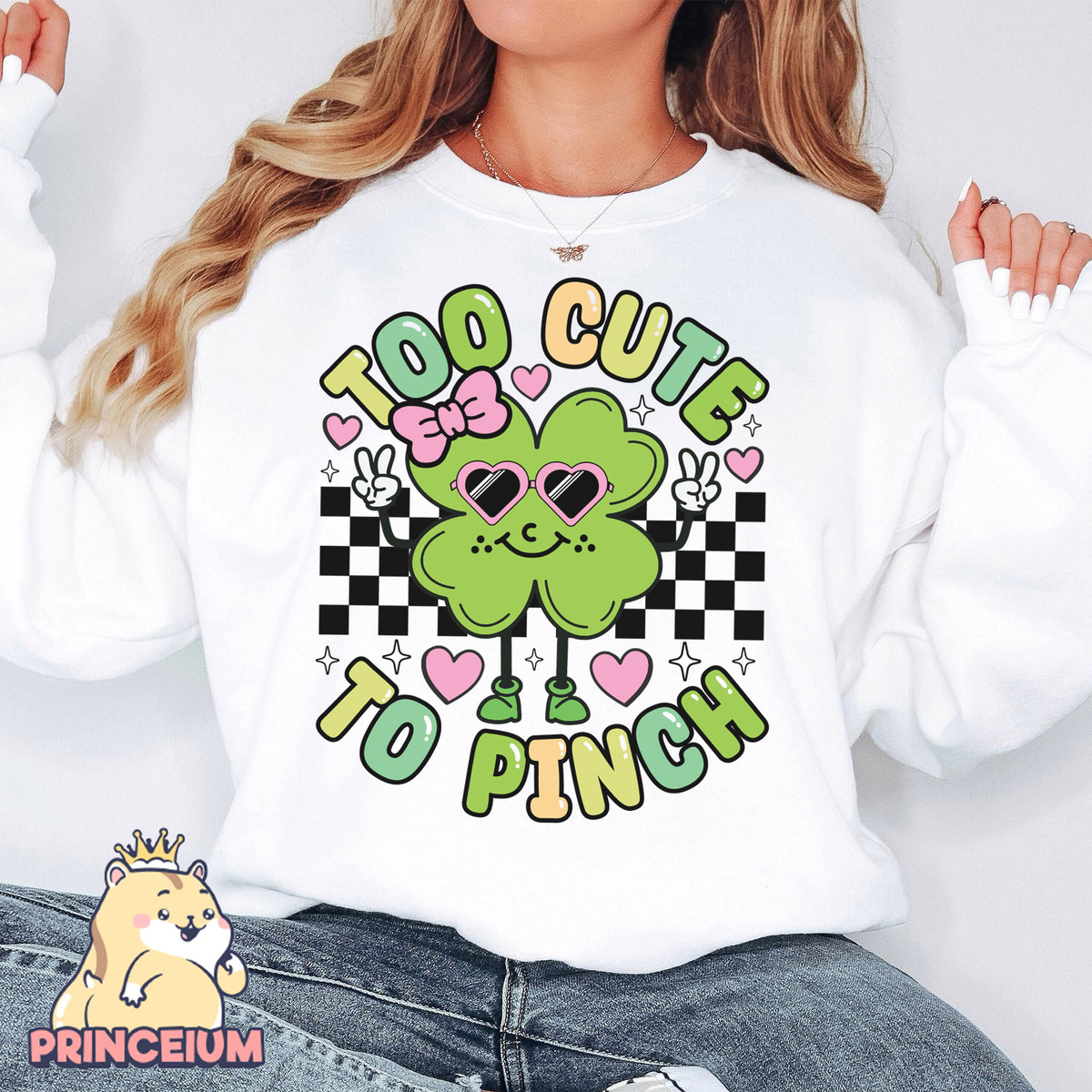 Too Cute To Pinch Png, Girl St Patrick Day Png, Shamrock Png, Retro Clover Png, Happy St Patrick Day, Irish Day, Digital Download Files
