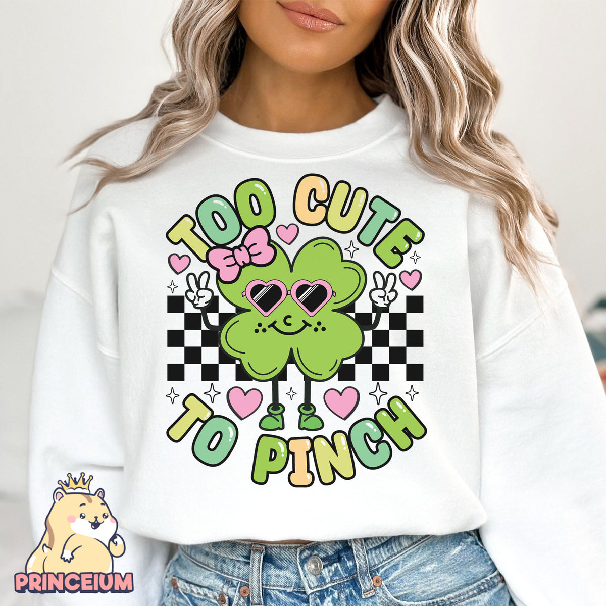 Too Cute To Pinch Png, Girl St Patrick Day Png, Shamrock Png, Retro Clover Png, Happy St Patrick Day, Irish Day, Digital Download Files