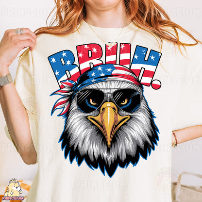 a woman wearing an american eagle t - shirt