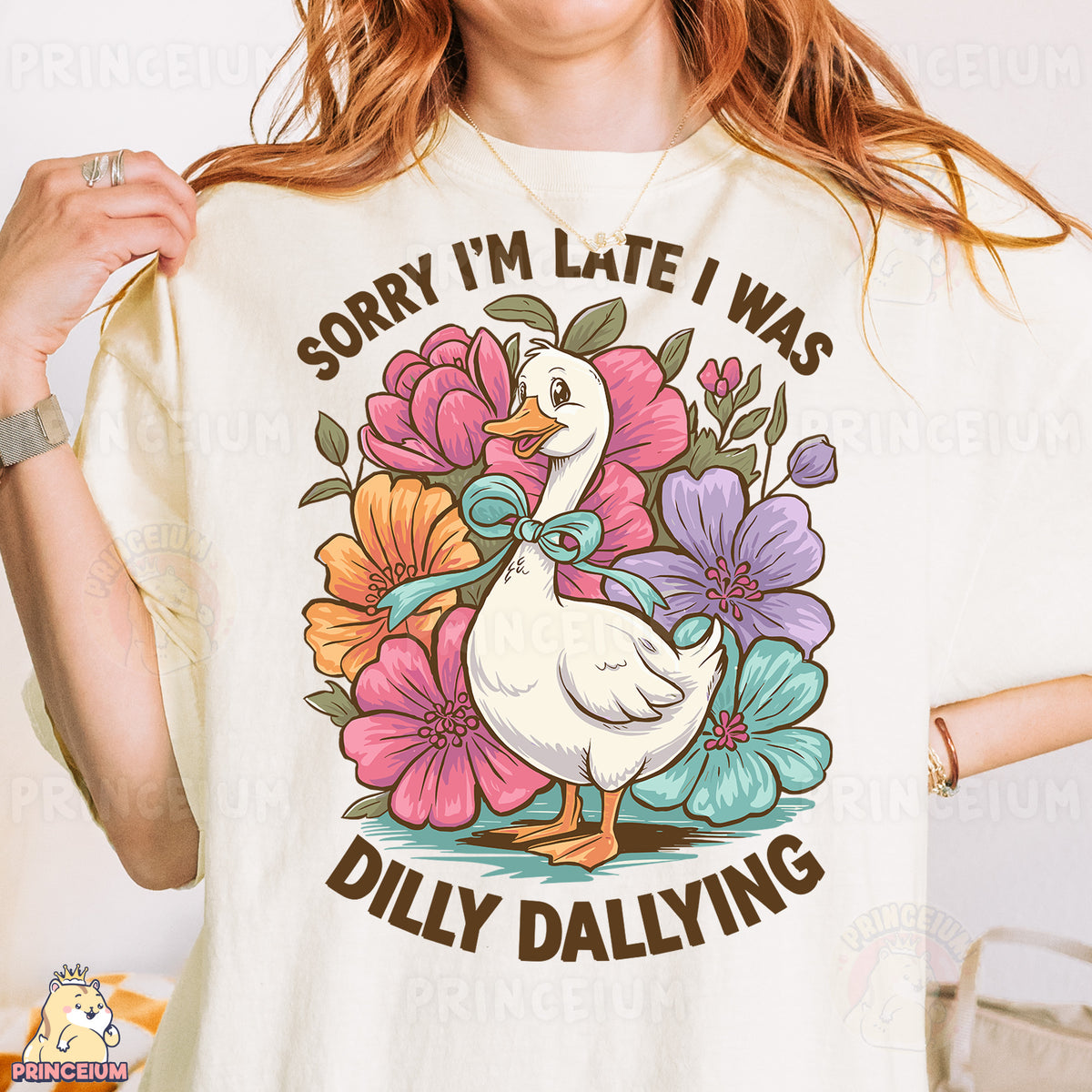 a woman wearing a t - shirt that says sorry i'm late i was