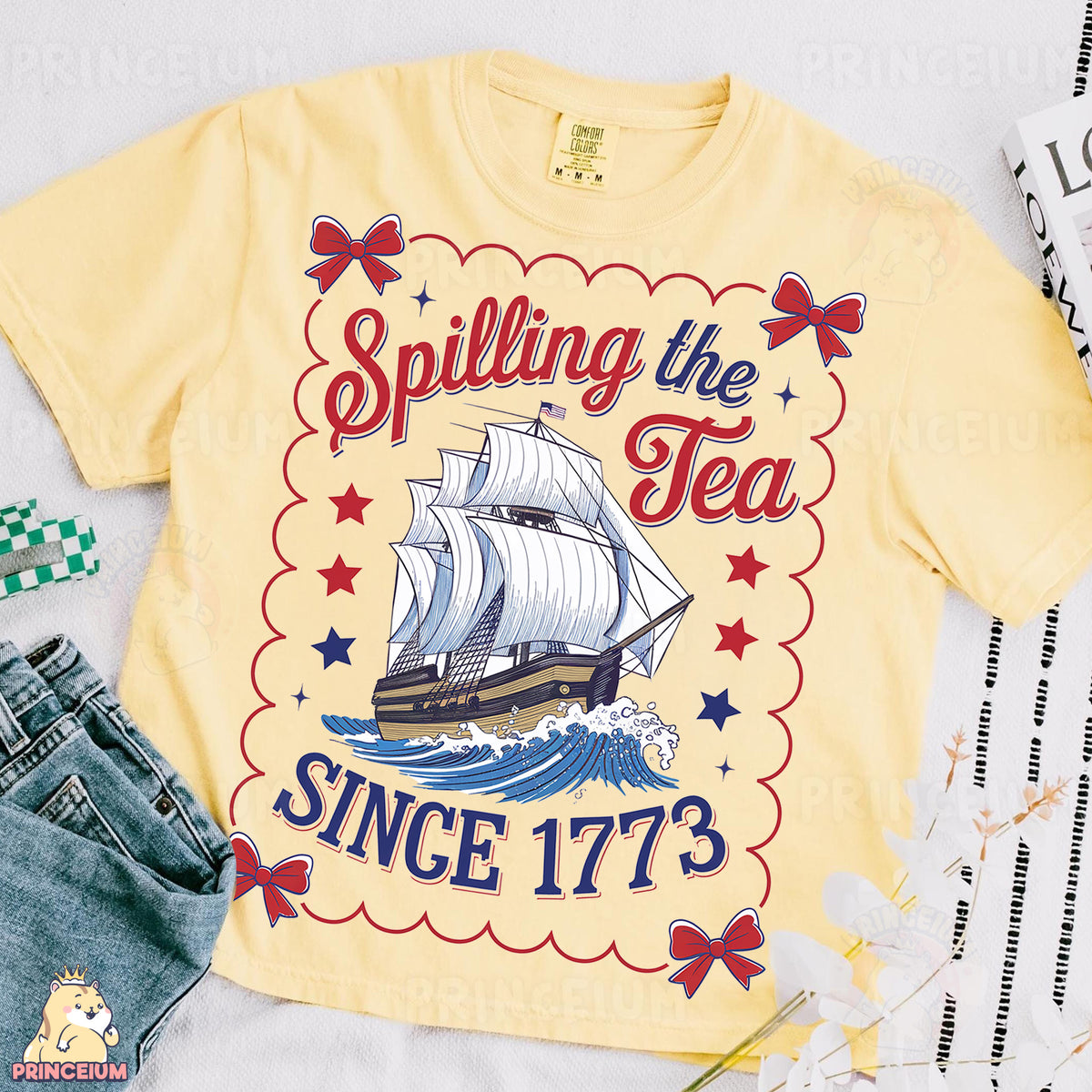 a t - shirt that says spilling the tea since it's