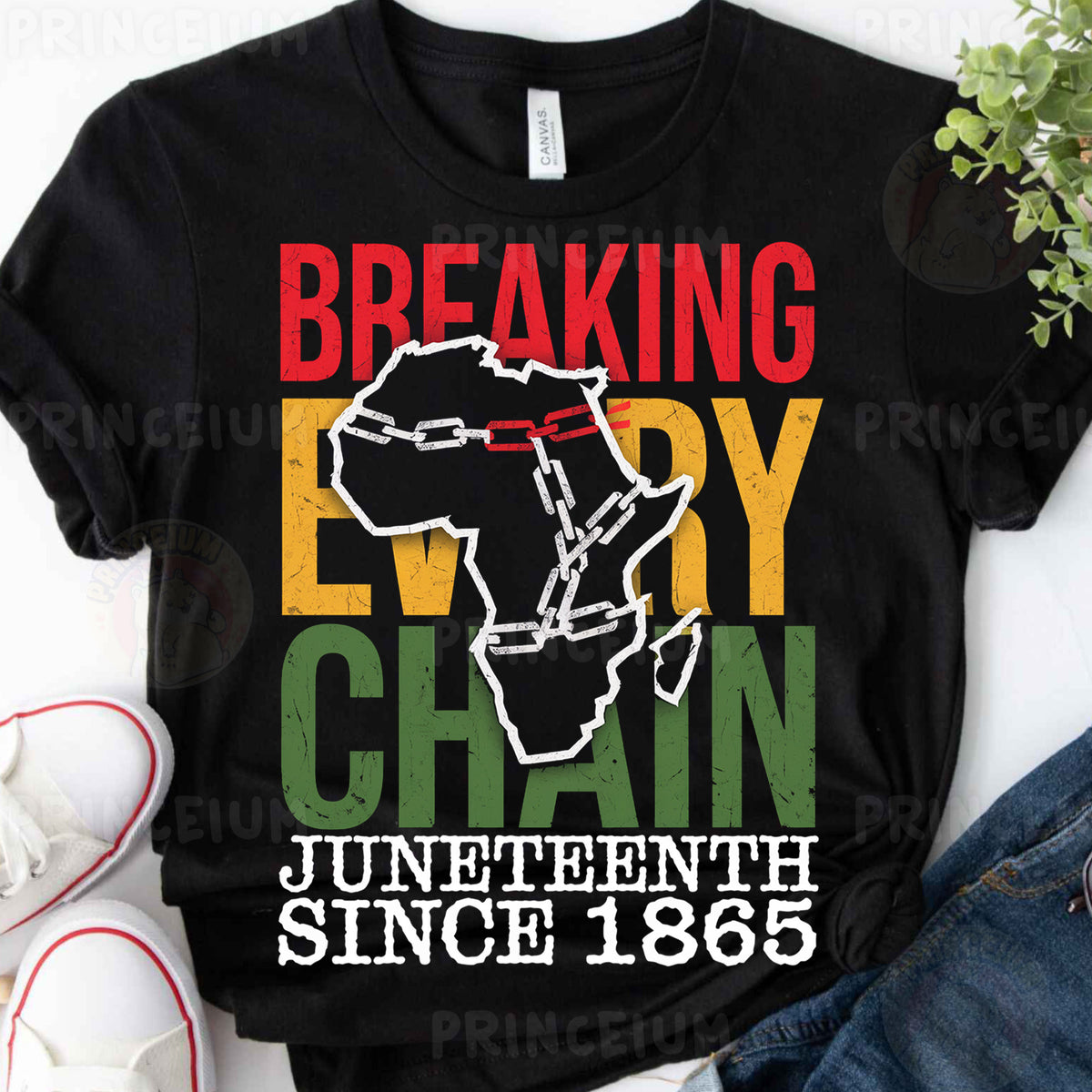 a t - shirt with the words breaking every chain on it