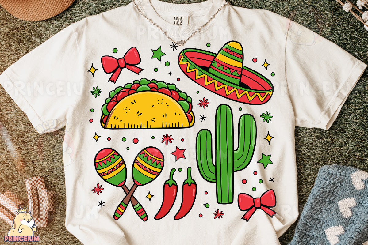 a t - shirt with a mexican theme on it