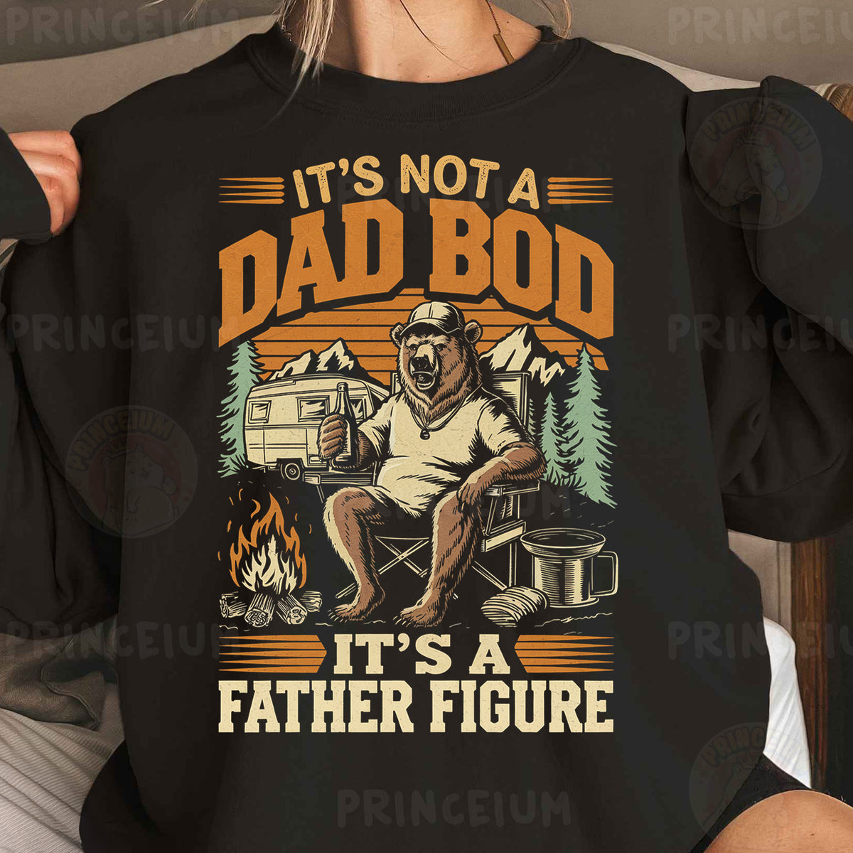 a woman wearing a shirt that says it's not a dad bod it