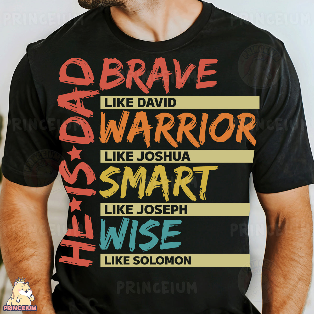 a man wearing a black t - shirt with words on it