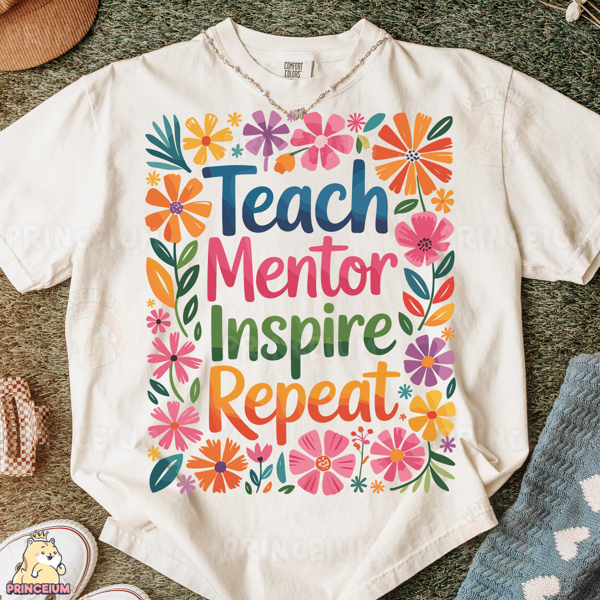 a t - shirt that says teach mentor inspire repeat