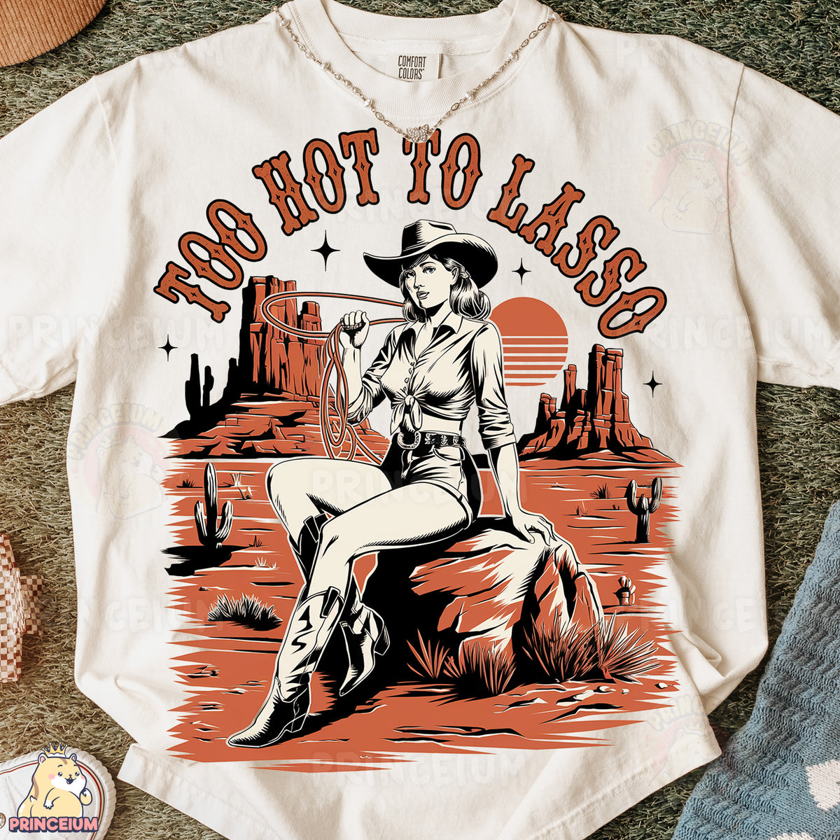 a white t - shirt with a picture of a woman on it
