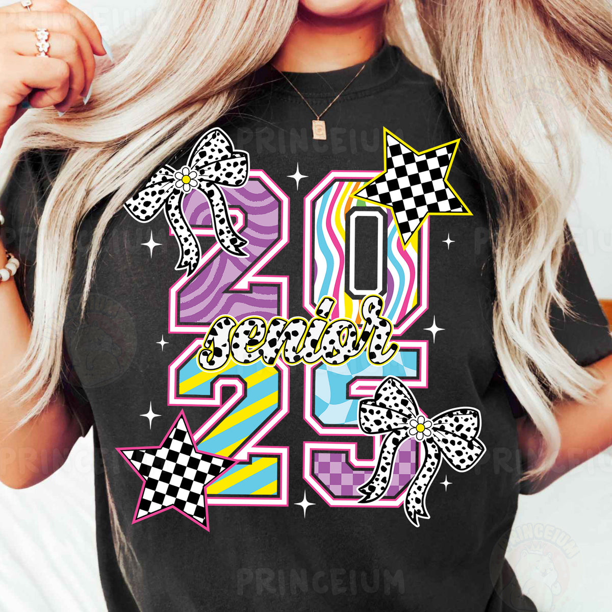 a woman wearing a black tshirt with the number twenty twenty twenty twenty twenty